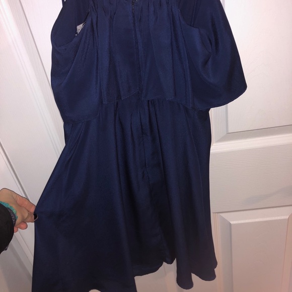 Blue Parker Dress with Shoulder Ties - Picture 4 of 5